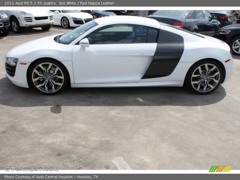 Ibis White / Red Nappa Leather 2011 Audi R8 5.2 FSI quattro