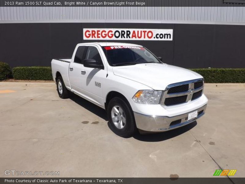Bright White / Canyon Brown/Light Frost Beige 2013 Ram 1500 SLT Quad Cab