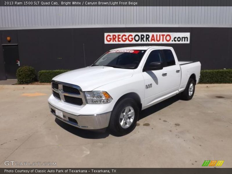 Bright White / Canyon Brown/Light Frost Beige 2013 Ram 1500 SLT Quad Cab