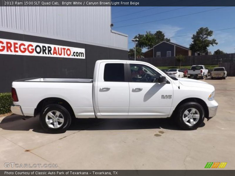 Bright White / Canyon Brown/Light Frost Beige 2013 Ram 1500 SLT Quad Cab