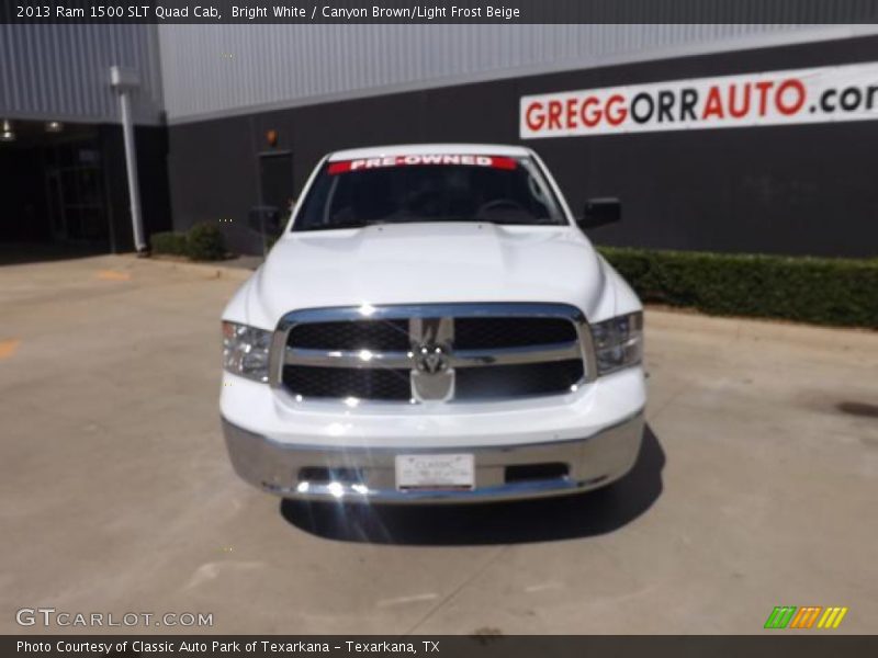 Bright White / Canyon Brown/Light Frost Beige 2013 Ram 1500 SLT Quad Cab