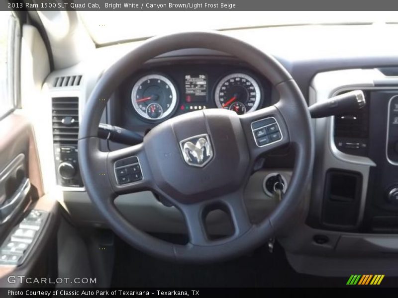 Bright White / Canyon Brown/Light Frost Beige 2013 Ram 1500 SLT Quad Cab