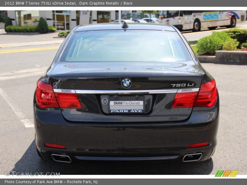 Dark Graphite Metallic / Black 2012 BMW 7 Series 750Li xDrive Sedan