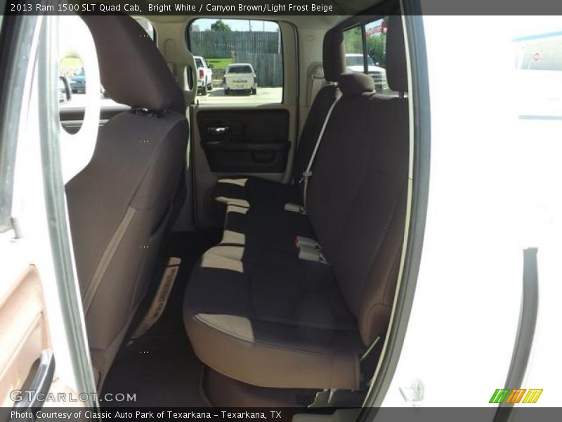 Bright White / Canyon Brown/Light Frost Beige 2013 Ram 1500 SLT Quad Cab