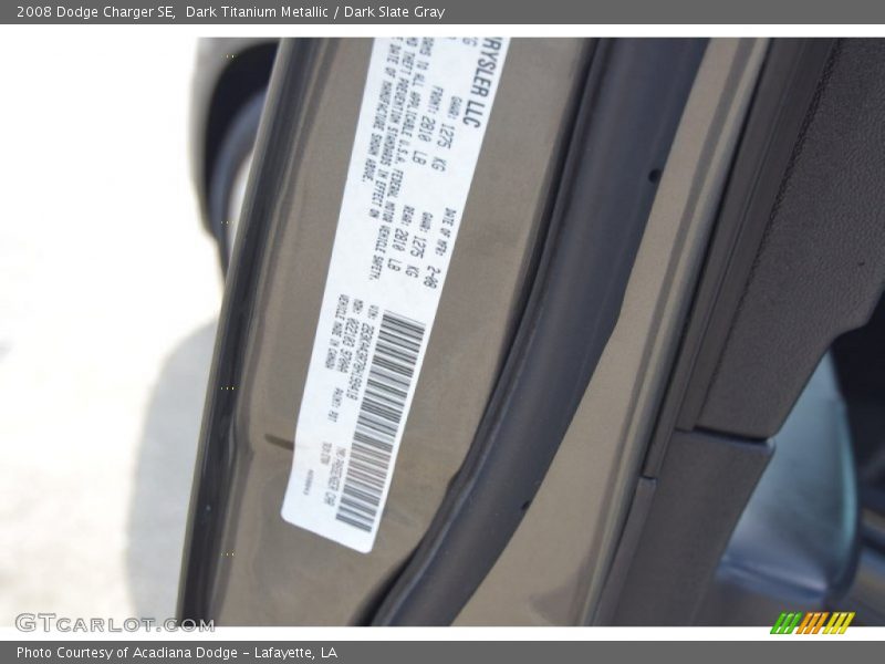 Dark Titanium Metallic / Dark Slate Gray 2008 Dodge Charger SE