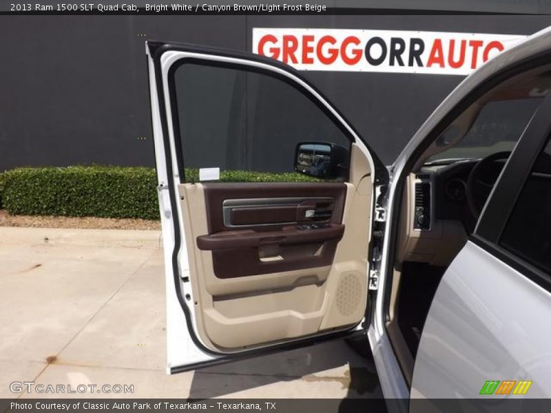 Bright White / Canyon Brown/Light Frost Beige 2013 Ram 1500 SLT Quad Cab