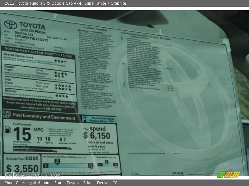 Super White / Graphite 2013 Toyota Tundra SR5 Double Cab 4x4