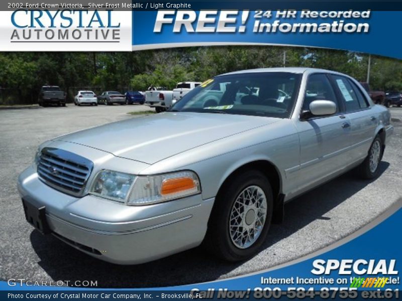 Silver Frost Metallic / Light Graphite 2002 Ford Crown Victoria