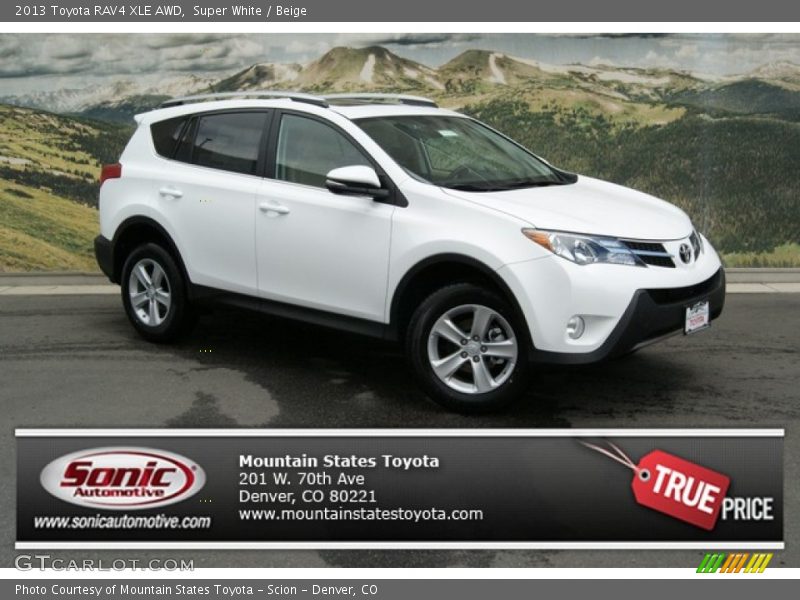 Super White / Beige 2013 Toyota RAV4 XLE AWD