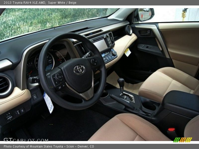 Super White / Beige 2013 Toyota RAV4 XLE AWD