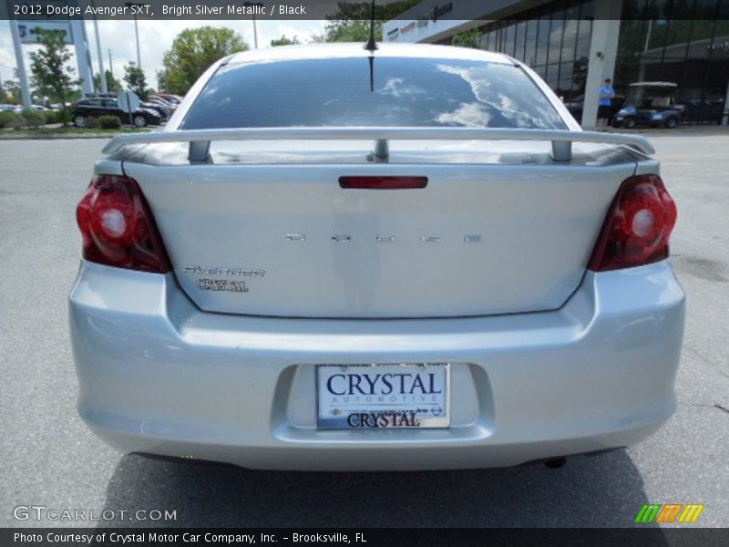 Bright Silver Metallic / Black 2012 Dodge Avenger SXT