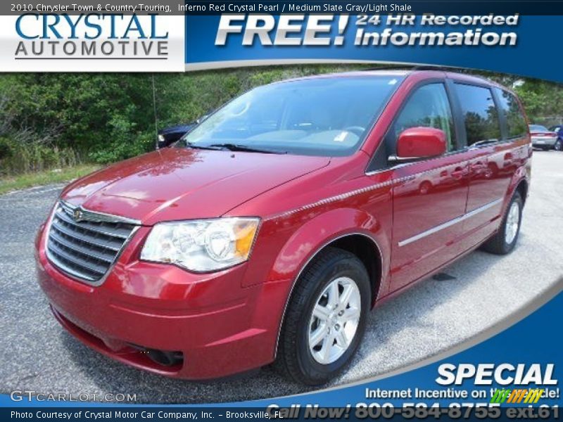 Inferno Red Crystal Pearl / Medium Slate Gray/Light Shale 2010 Chrysler Town & Country Touring