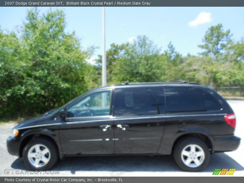 Brilliant Black Crystal Pearl / Medium Slate Gray 2007 Dodge Grand Caravan SXT