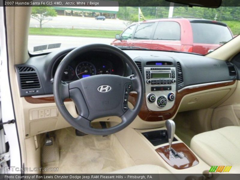 Arctic White / Beige 2007 Hyundai Santa Fe GLS 4WD