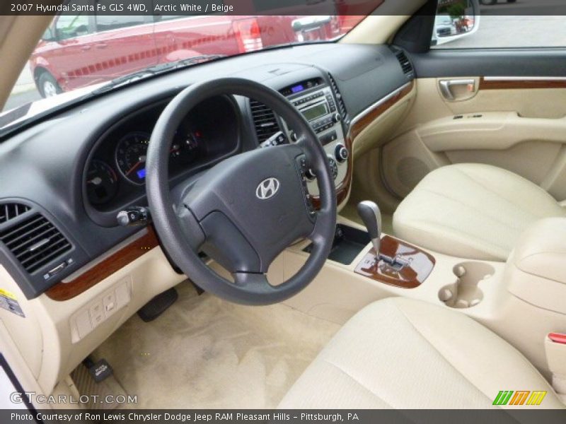 Arctic White / Beige 2007 Hyundai Santa Fe GLS 4WD