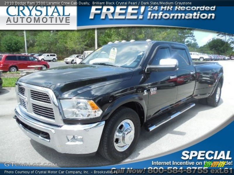 Brilliant Black Crystal Pearl / Dark Slate/Medium Graystone 2010 Dodge Ram 3500 Laramie Crew Cab Dually