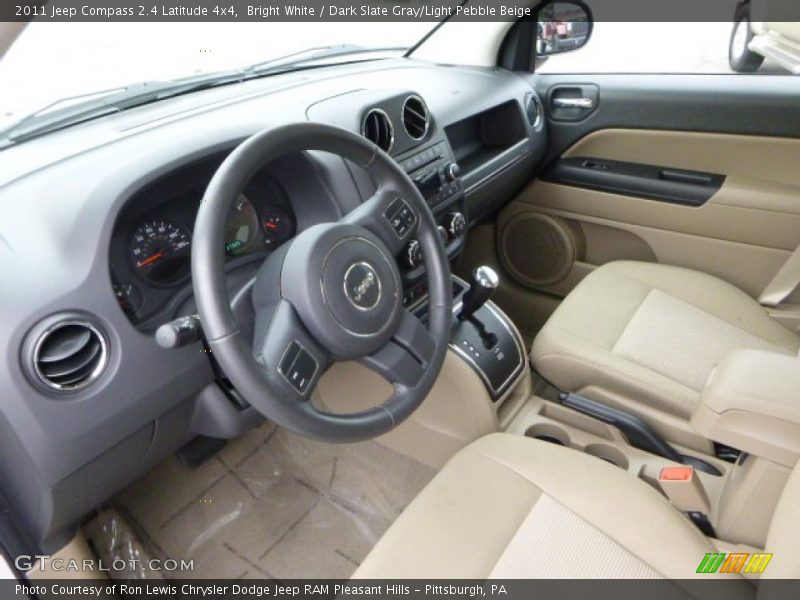 Bright White / Dark Slate Gray/Light Pebble Beige 2011 Jeep Compass 2.4 Latitude 4x4