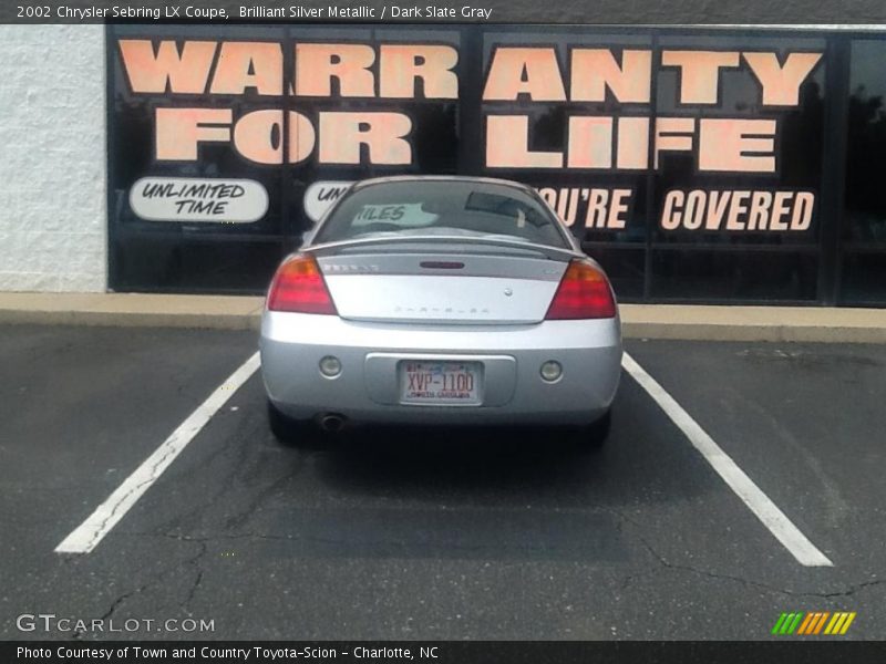 Brilliant Silver Metallic / Dark Slate Gray 2002 Chrysler Sebring LX Coupe