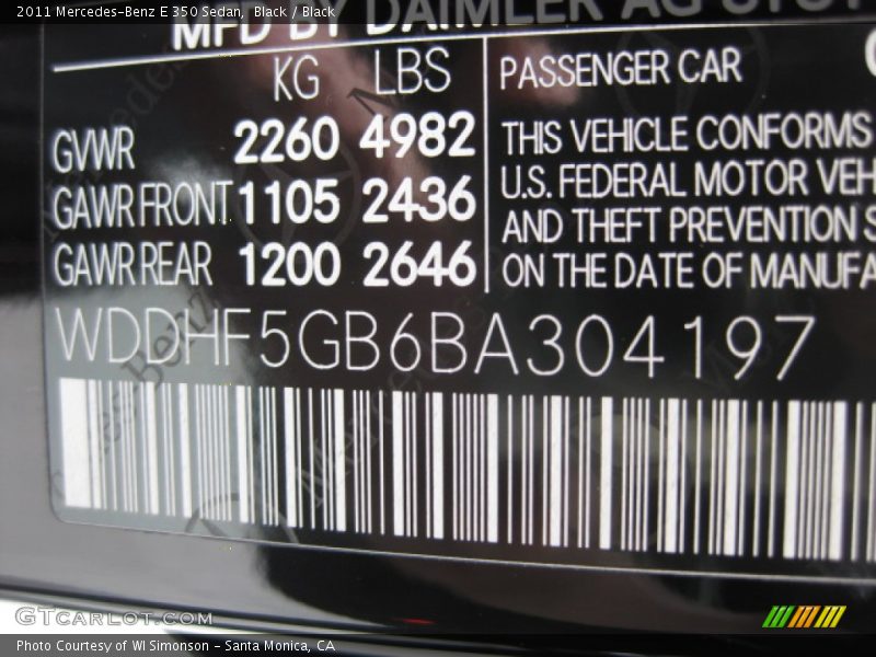 Black / Black 2011 Mercedes-Benz E 350 Sedan