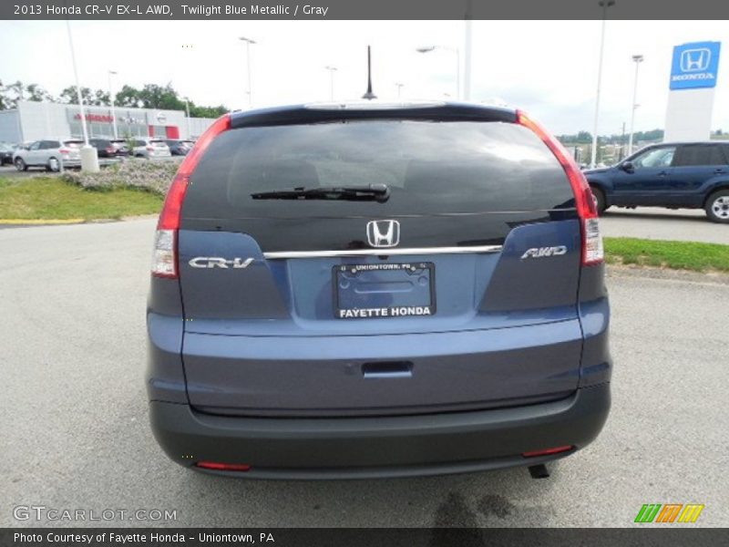 Twilight Blue Metallic / Gray 2013 Honda CR-V EX-L AWD