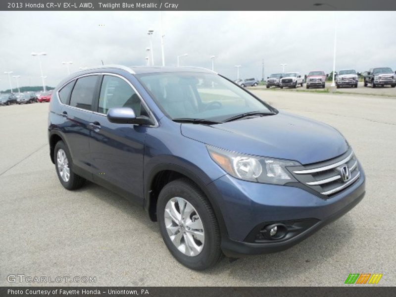 Twilight Blue Metallic / Gray 2013 Honda CR-V EX-L AWD