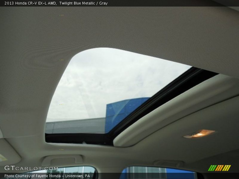 Twilight Blue Metallic / Gray 2013 Honda CR-V EX-L AWD