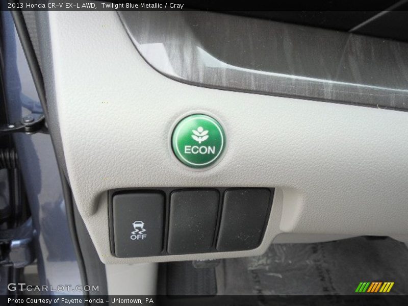 Twilight Blue Metallic / Gray 2013 Honda CR-V EX-L AWD