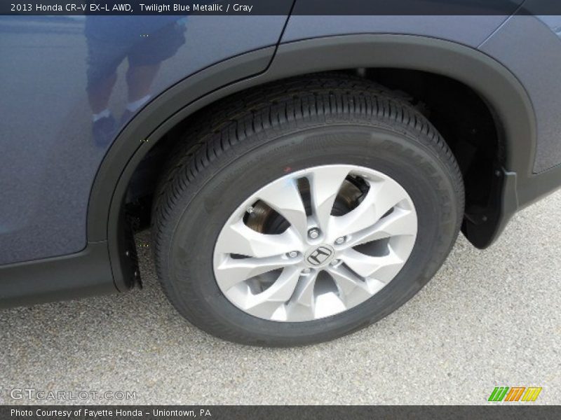 Twilight Blue Metallic / Gray 2013 Honda CR-V EX-L AWD
