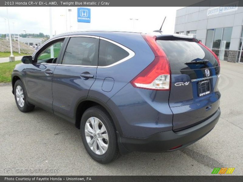 Twilight Blue Metallic / Gray 2013 Honda CR-V EX-L AWD