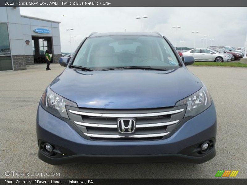 Twilight Blue Metallic / Gray 2013 Honda CR-V EX-L AWD