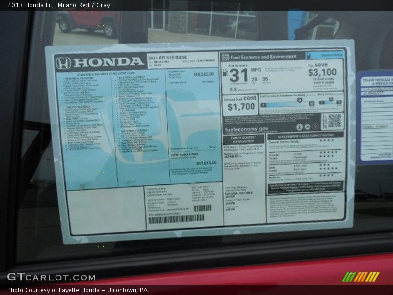 Milano Red / Gray 2013 Honda Fit