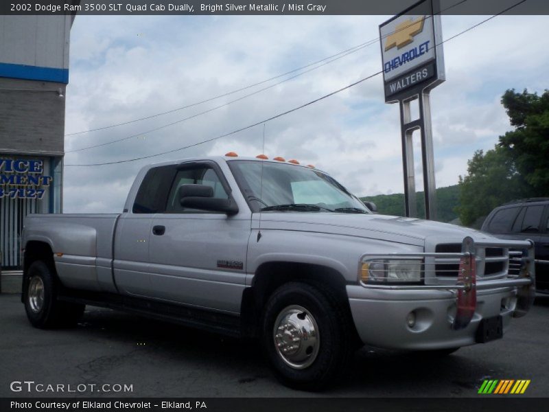 Bright Silver Metallic / Mist Gray 2002 Dodge Ram 3500 SLT Quad Cab Dually
