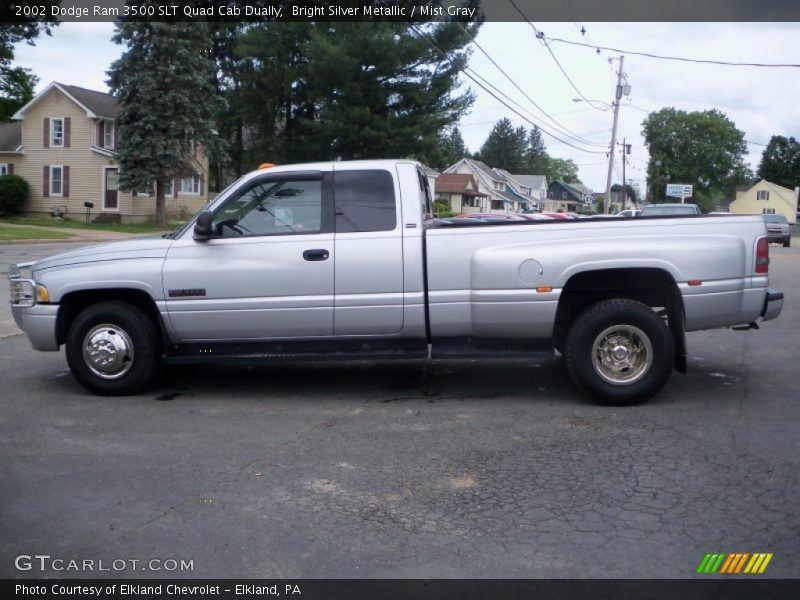 Bright Silver Metallic / Mist Gray 2002 Dodge Ram 3500 SLT Quad Cab Dually