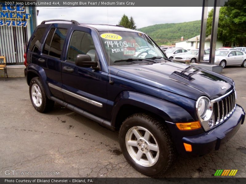 Midnight Blue Pearl / Medium Slate Gray 2007 Jeep Liberty Limited 4x4