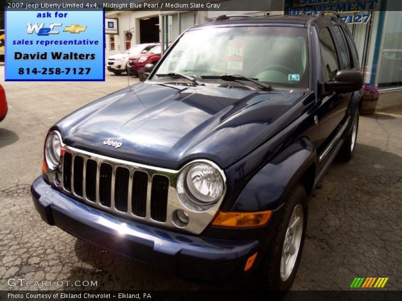 Midnight Blue Pearl / Medium Slate Gray 2007 Jeep Liberty Limited 4x4
