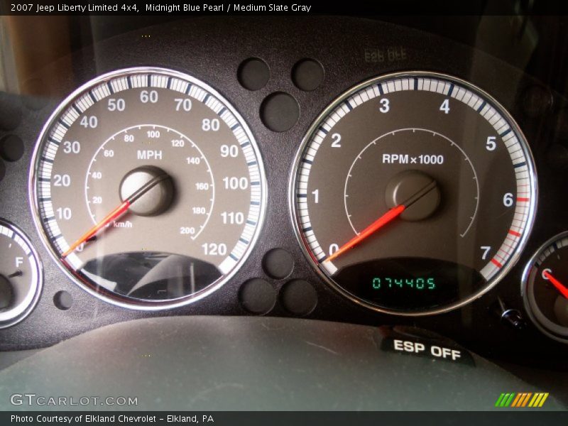 Midnight Blue Pearl / Medium Slate Gray 2007 Jeep Liberty Limited 4x4