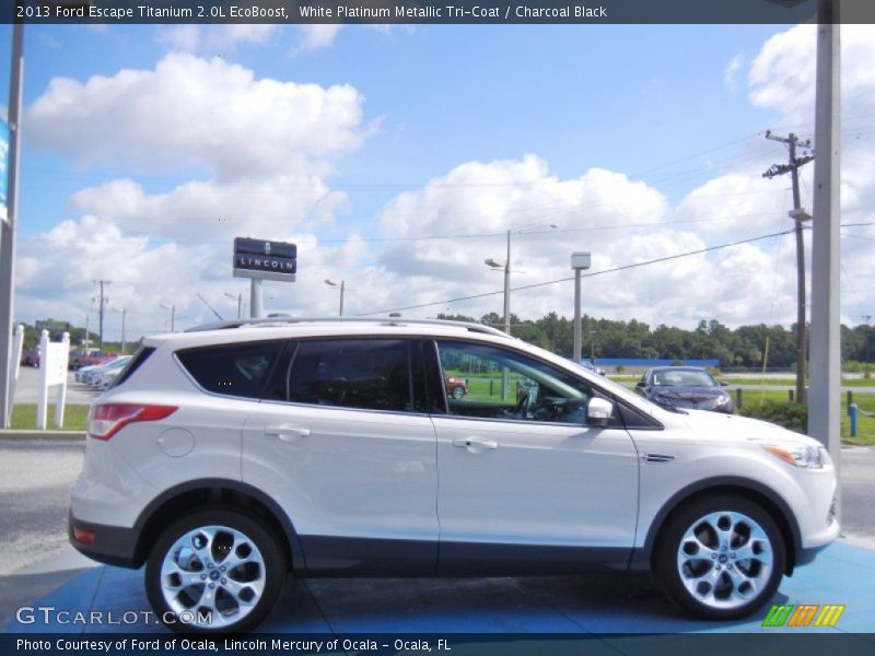 White Platinum Metallic Tri-Coat / Charcoal Black 2013 Ford Escape Titanium 2.0L EcoBoost