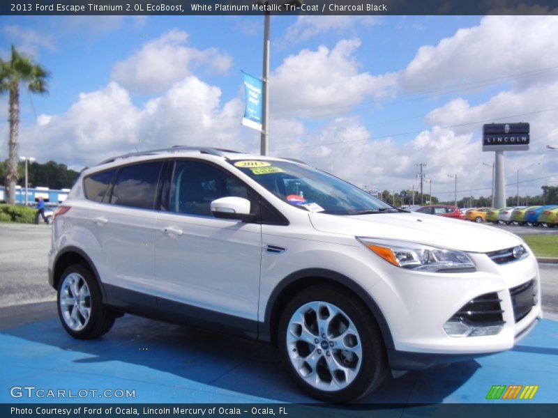 White Platinum Metallic Tri-Coat / Charcoal Black 2013 Ford Escape Titanium 2.0L EcoBoost