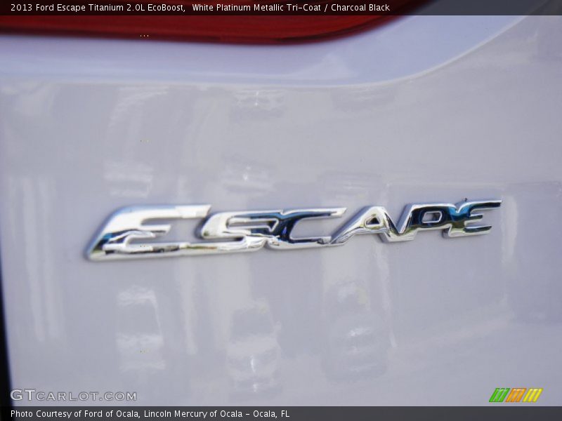White Platinum Metallic Tri-Coat / Charcoal Black 2013 Ford Escape Titanium 2.0L EcoBoost