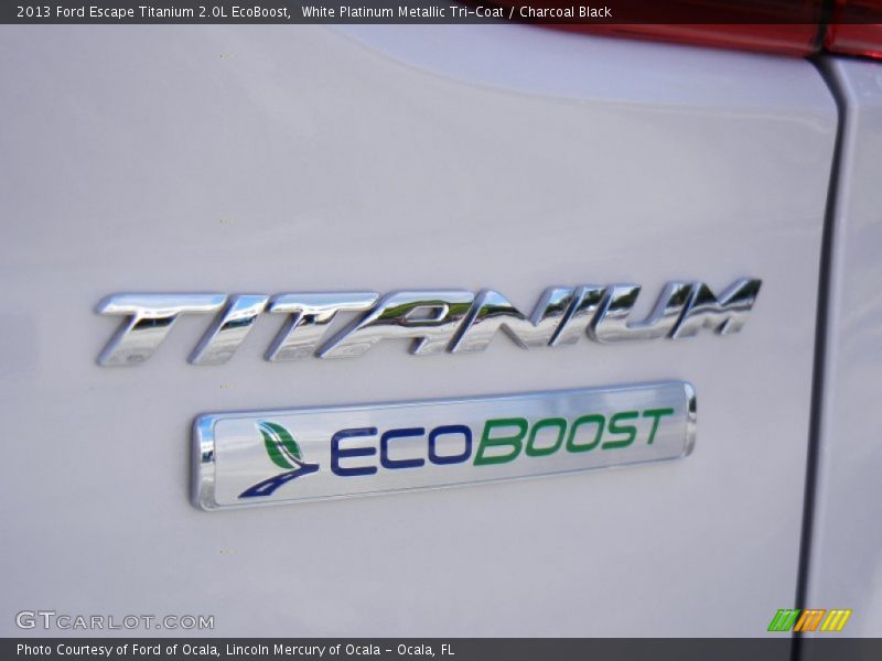 White Platinum Metallic Tri-Coat / Charcoal Black 2013 Ford Escape Titanium 2.0L EcoBoost