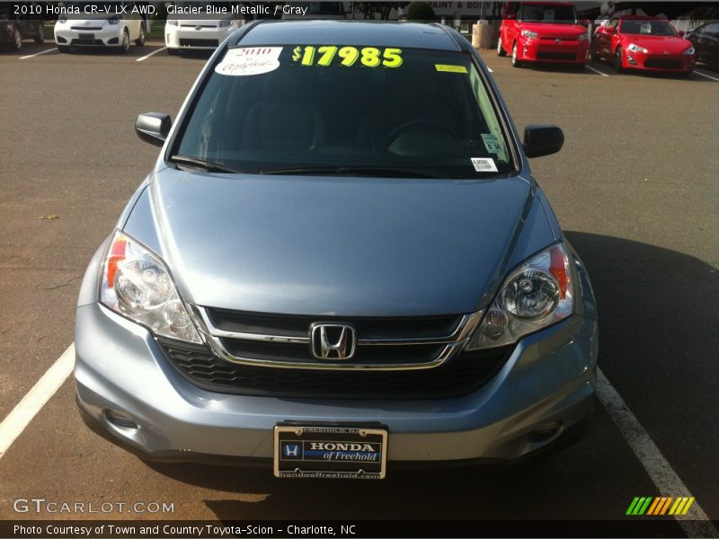 Glacier Blue Metallic / Gray 2010 Honda CR-V LX AWD