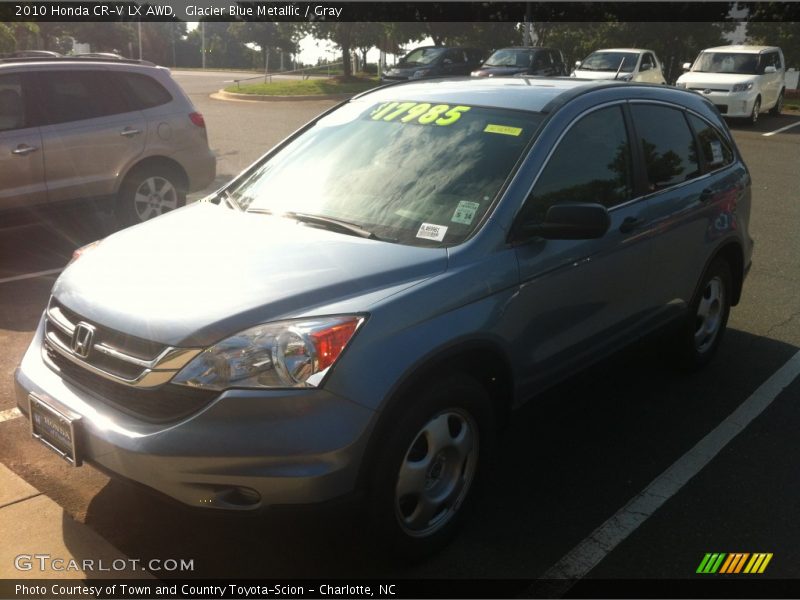 Glacier Blue Metallic / Gray 2010 Honda CR-V LX AWD
