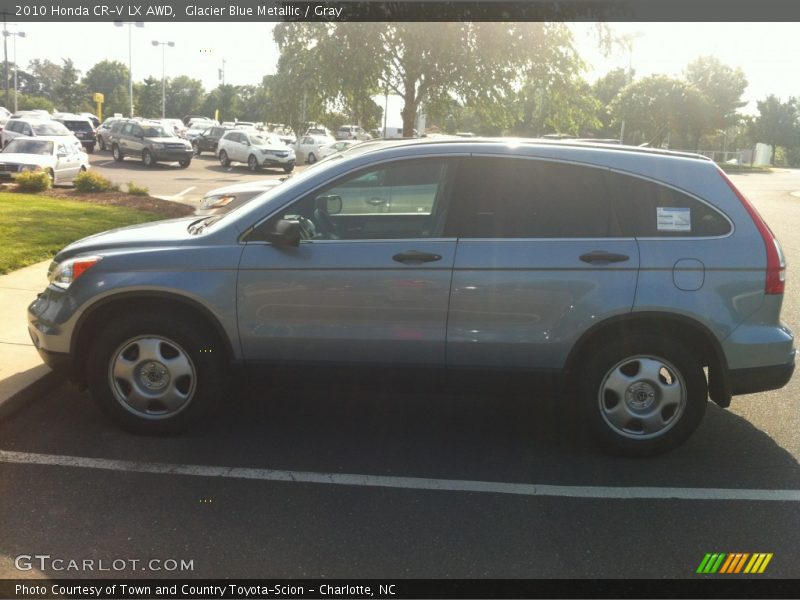 Glacier Blue Metallic / Gray 2010 Honda CR-V LX AWD
