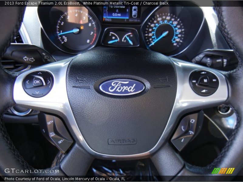 White Platinum Metallic Tri-Coat / Charcoal Black 2013 Ford Escape Titanium 2.0L EcoBoost