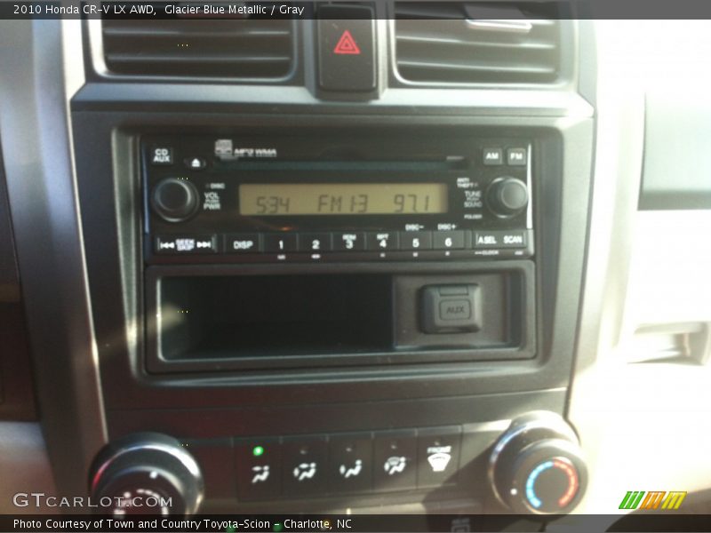 Glacier Blue Metallic / Gray 2010 Honda CR-V LX AWD