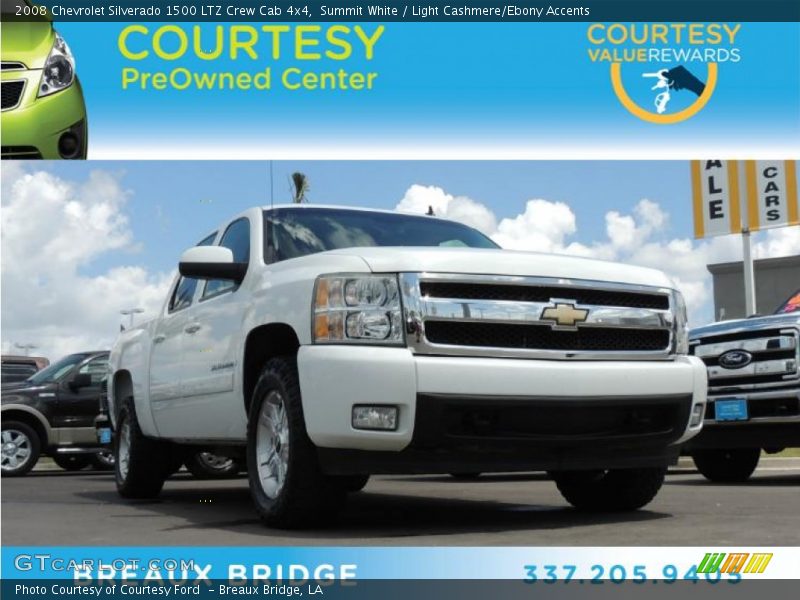 Summit White / Light Cashmere/Ebony Accents 2008 Chevrolet Silverado 1500 LTZ Crew Cab 4x4