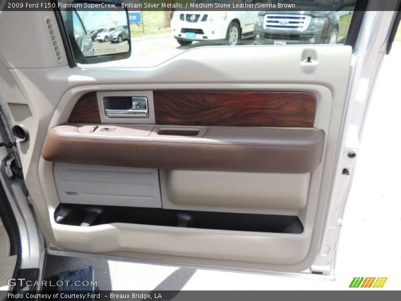 Brilliant Silver Metallic / Medium Stone Leather/Sienna Brown 2009 Ford F150 Platinum SuperCrew