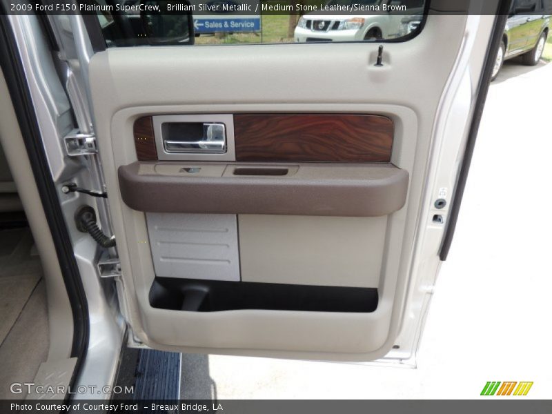 Brilliant Silver Metallic / Medium Stone Leather/Sienna Brown 2009 Ford F150 Platinum SuperCrew