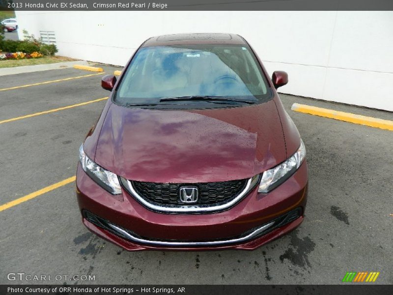 Crimson Red Pearl / Beige 2013 Honda Civic EX Sedan