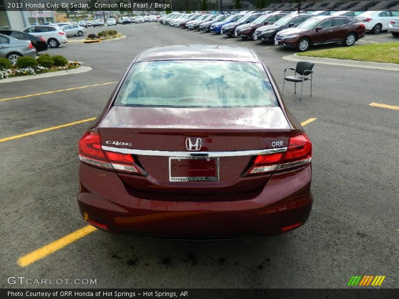 Crimson Red Pearl / Beige 2013 Honda Civic EX Sedan
